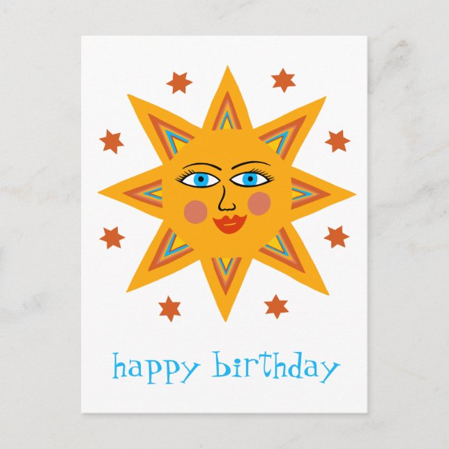 Postal Sol alegre FELIZ CUMPLEAÑOS PERSONALIZADO  (Anverso)