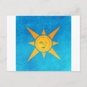 Postal Sol Brillante, Dormido en la Luna - símbolo del so
