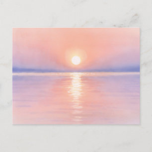 Postal Sol de estilo acuarela - Arte de paisaje marino
