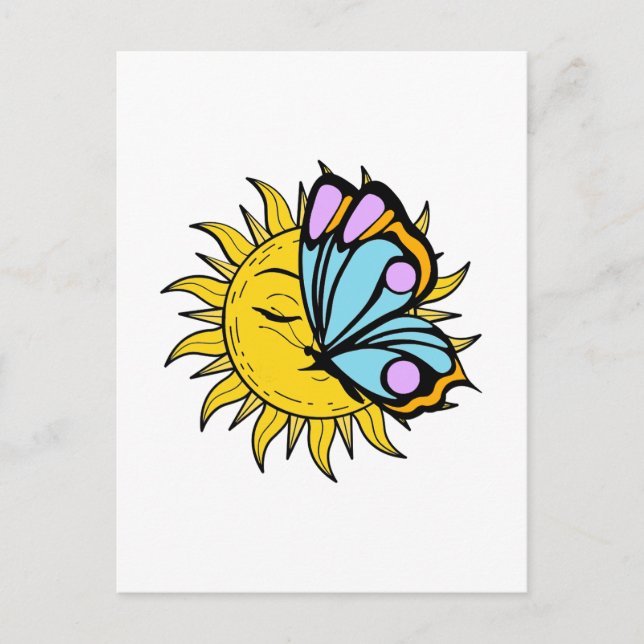 Postal Sol de mariposa celeste (Anverso)