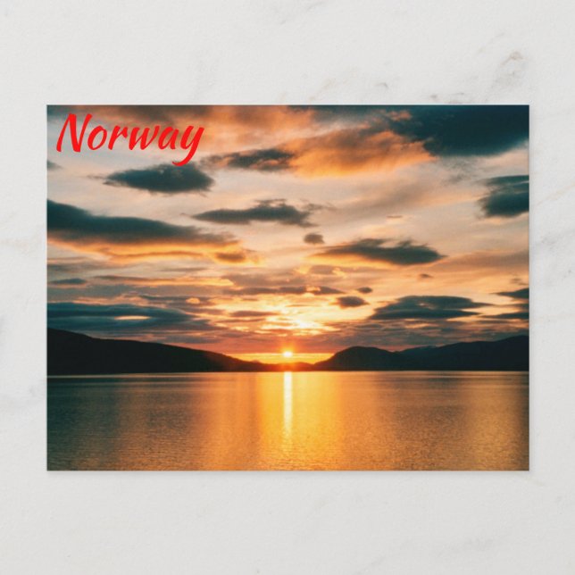 Postal Sol de medianoche, norte de Noruega (Anverso)