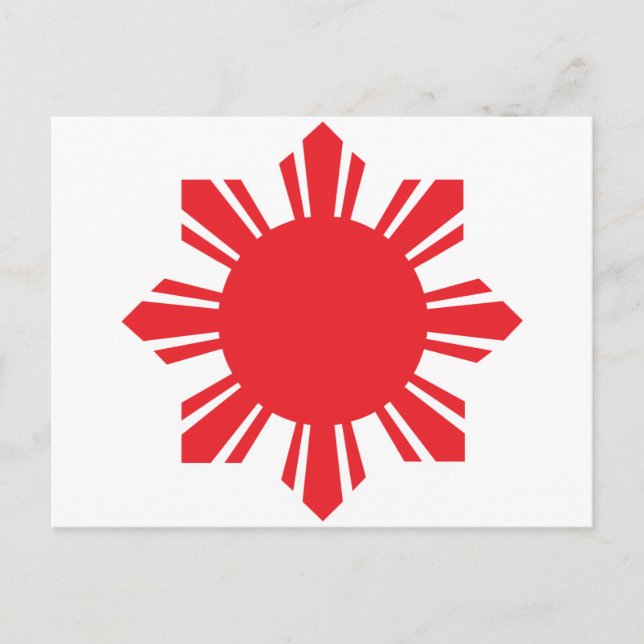 Postal Sol filipino - Rojo (Anverso)