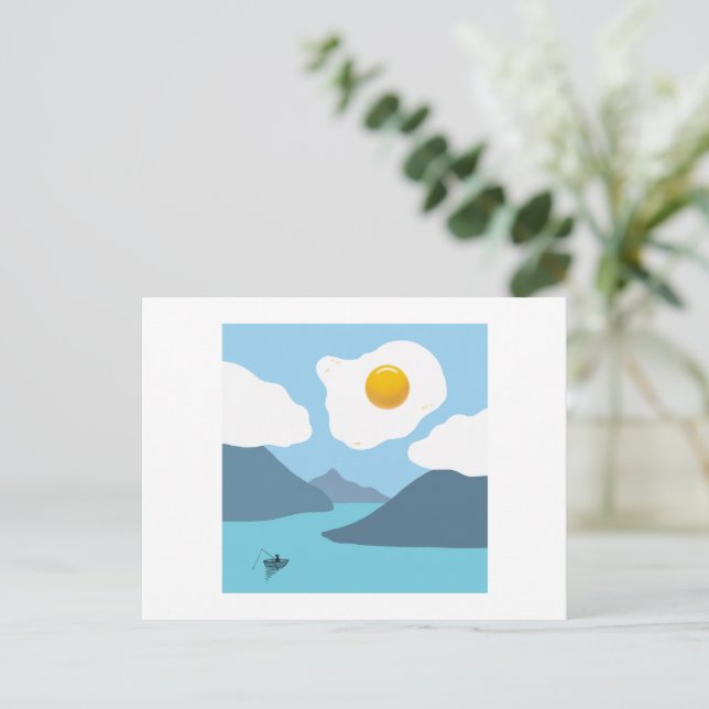 Postal Sol frito (Anverso de pie)