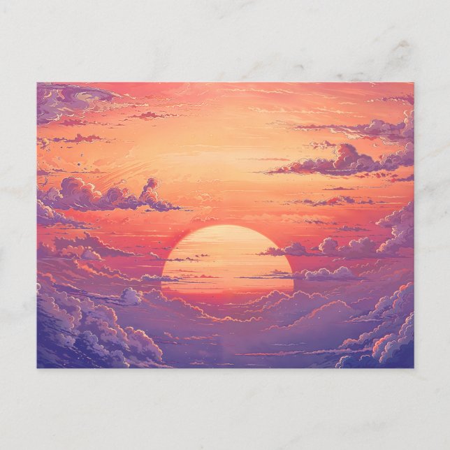 Postal Sol Horizonte - Estilo de Ilustración Pintoresca V (Anverso)