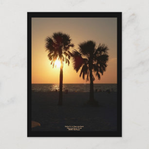 Postal Sol hundiéndose en la playa de Clearwater Beach, F