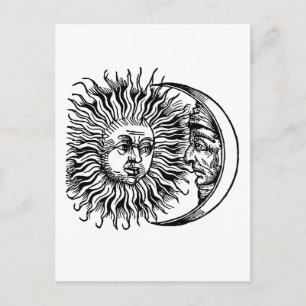 Postal Sol medieval y luna