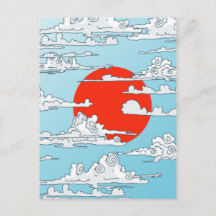 Postal Sol naciente japonés