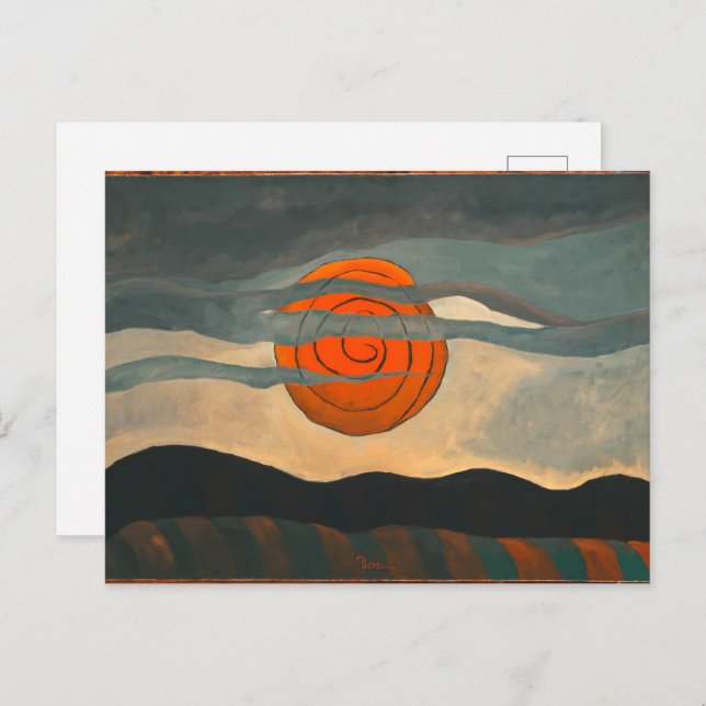 Postal Sol Rojo Arthur Dove | (Anverso / Reverso)