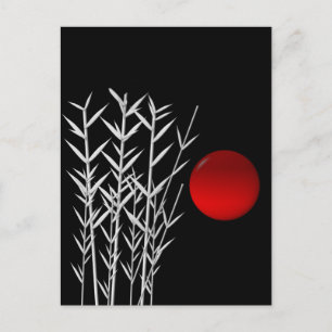 Postal Sol rojo blanco zen
