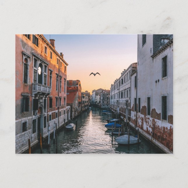 POSTAL SOL SOBRE EL CANAL DE VENECIA, ITALIA (Anverso)