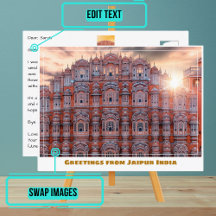 Sol sobre Hawa Mahal en Jaipur India