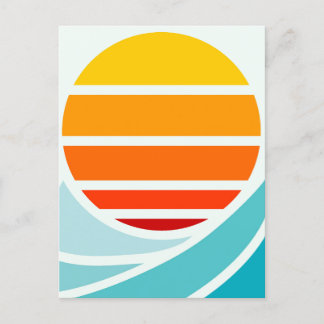 Postal Sol sobre olas oceánicas, moderno