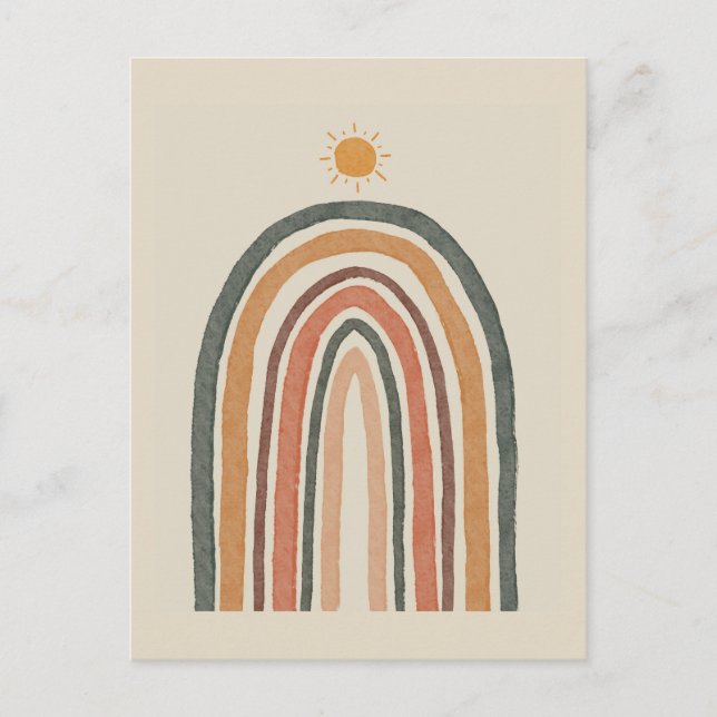 Postal Sol Sobre Un Arcoíris (Anverso)