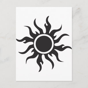 Postal Sol tribal negro