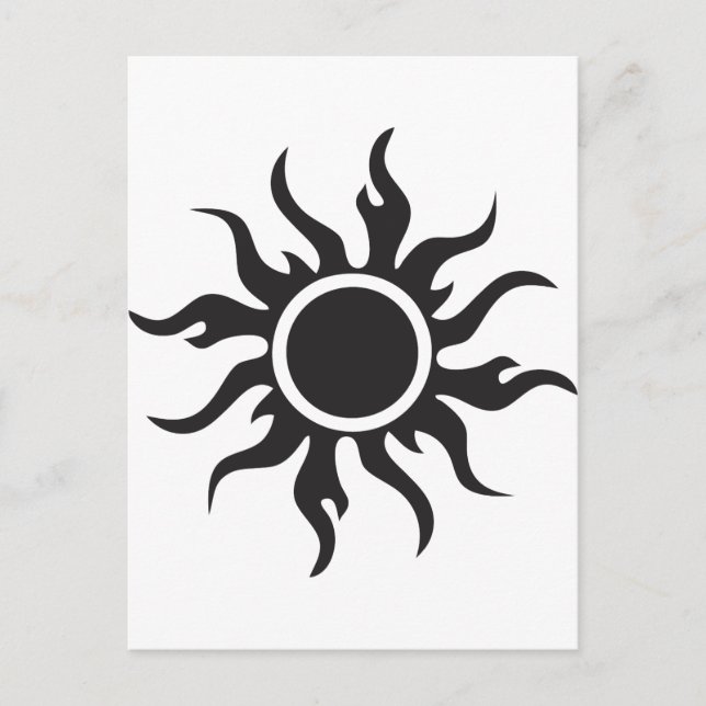Postal Sol tribal negro (Anverso)