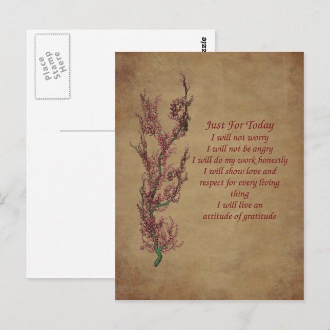 Postal Solamente para la oración de hoy Inspiradora (Anverso / Reverso)