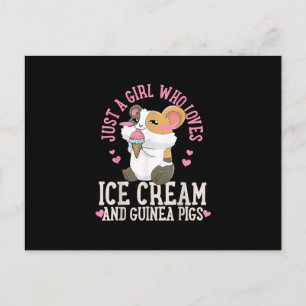 Postal Solamente Un Chica Que Ama El Helado Y Los Cerdos 