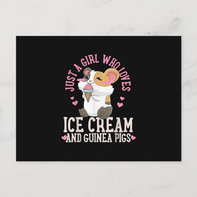 Postal Solamente Un Chica Que Ama El Helado Y Los Cerdos  (Anverso)