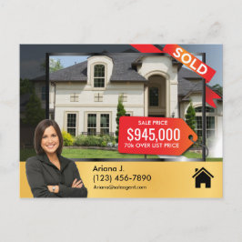 Postal SOLD Real Estate Advertir agente de venta elegante