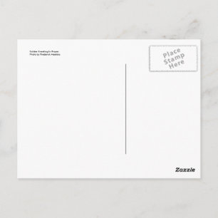 Postal Soldado arrodillándose en la oración