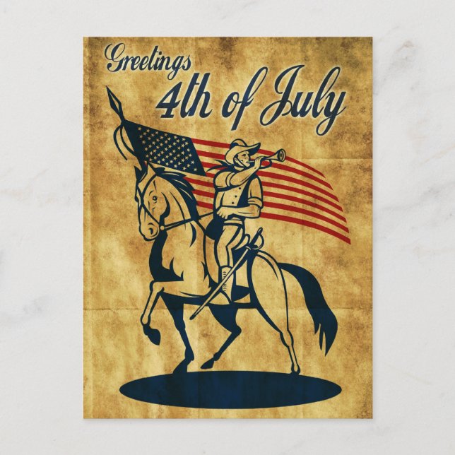 Postal Soldado de caballería de Estados Unidos montando l (Anverso)