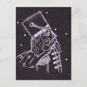 Postal Soldado de juguetes en negro y morado