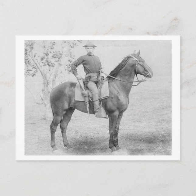 Postal Soldado en su caballo en Dakota del Sur (Anverso)
