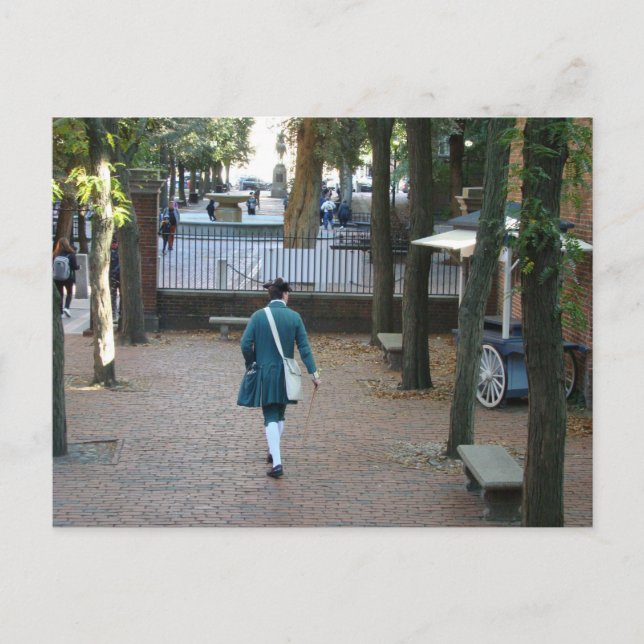 Postal Soldado revolucionario en Boston, MAMÁES (Anverso)