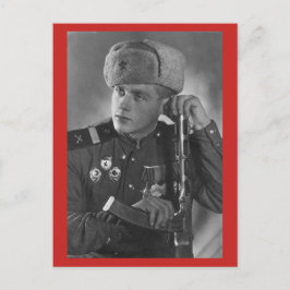 Postal Soldado ruso vintage