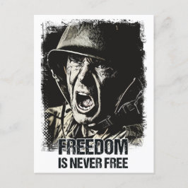 Postal Soldado veterano cita patriótica vintage