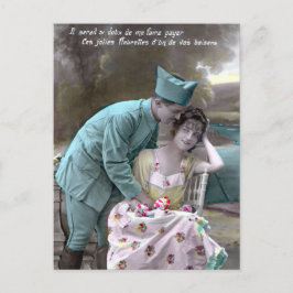 Postal Soldado y amante