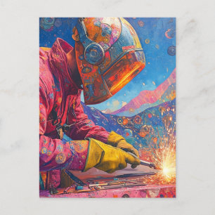 Postal Soldadora cósmica - Impresión de arte de soldadura