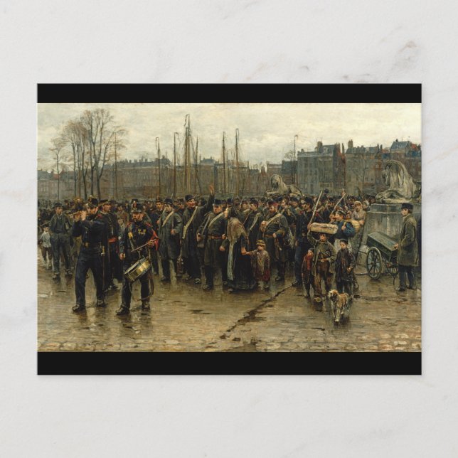 Postal soldados coloniales Isaac Israëls (Anverso)