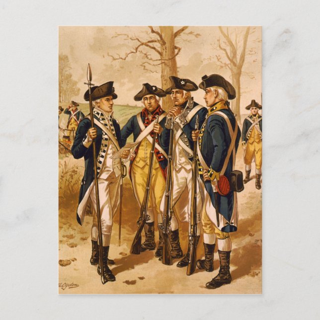 Postal Soldados continentales por Henry Alexander Ogden (Anverso)