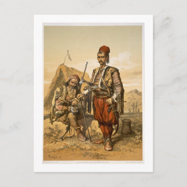 Postal Soldados de pie turcos en el ejército otomano, pub (Anverso)