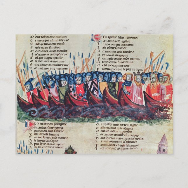 Postal Soldados en sus barcos (Anverso)