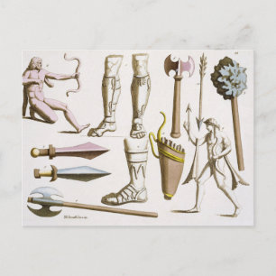 Postal Soldados griegos, armas y armaduras, placa 38 de '