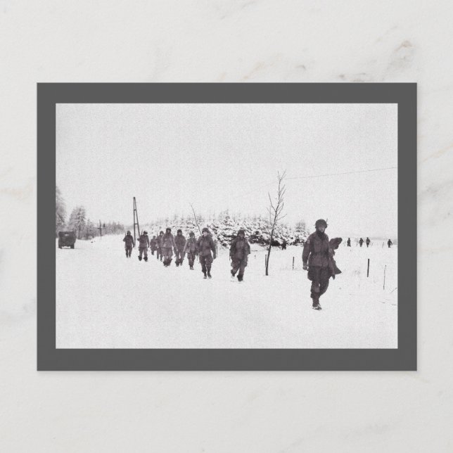 Postal Soldados marchando en nieve (Anverso)