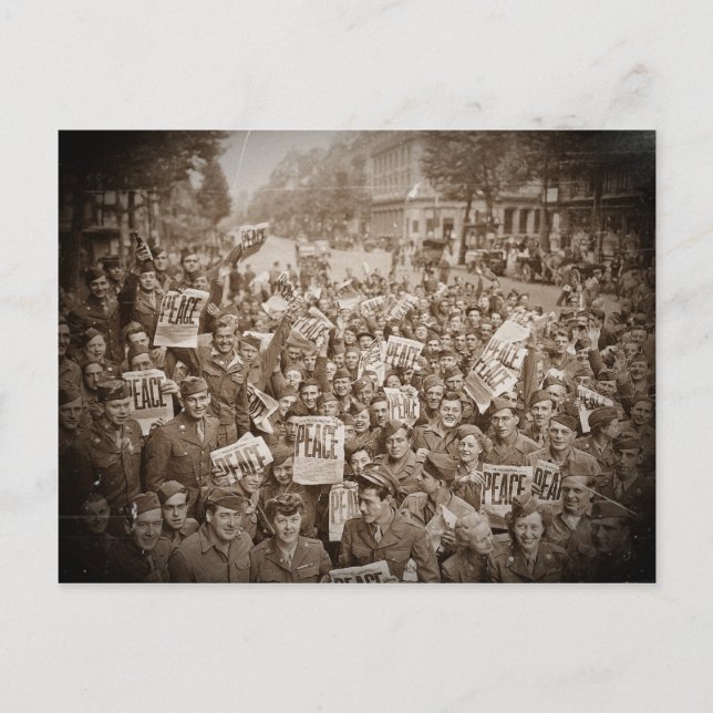 Postal Soldados norteamericanos en el Día de VJ (Anverso)