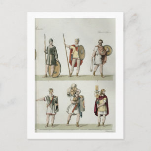 Postal Soldados romanos, detalle de la placa 2, clase 5 d