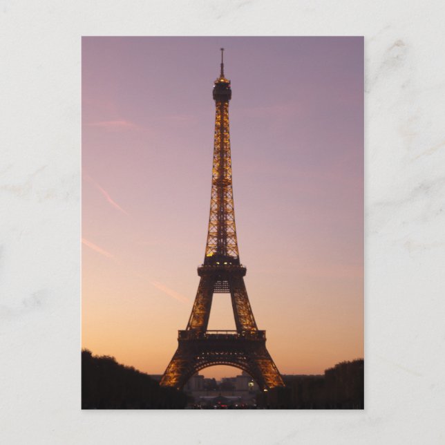 Postal soleada de la torre eiffel (Anverso)