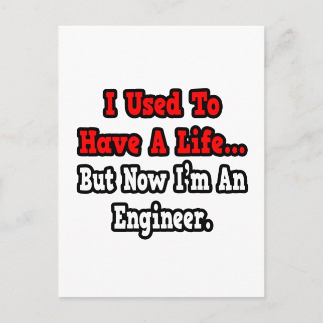 Postal Solía tener una vida... ingeniero (Anverso)