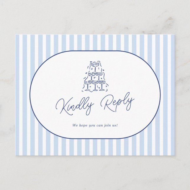 Postal Solicitud de canción de boda de raya de cabana azu (Anverso)