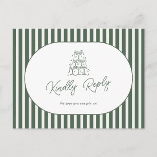 Postal Solicitud de canción de boda elegante con rayas ve