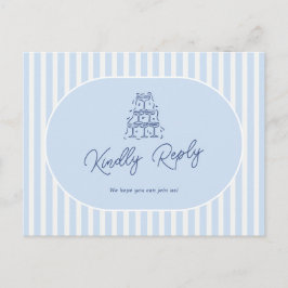 Postal Solicitud de canción de boda minimalista con franj