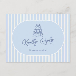 Postal Solicitud de canción de boda minimalista con franj