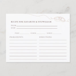 Postal Solicitud de receta para la ducha de novia de los 