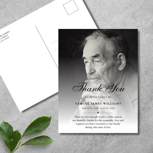 Postal Solidaridad Gracias Personalizado Foto Funeral (Subido por el creador)