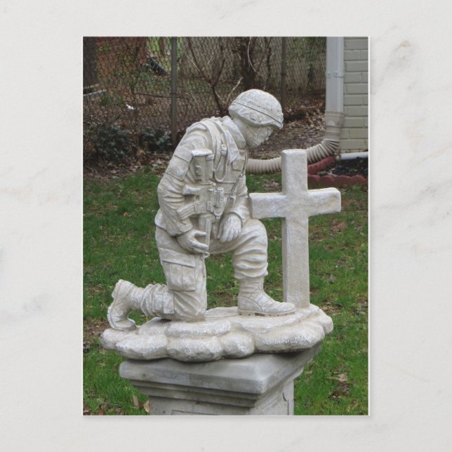 Postal Solider Kneeling En La Oración (Anverso)