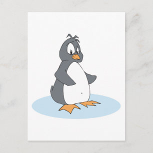 Postal solitario pequeño pingüino